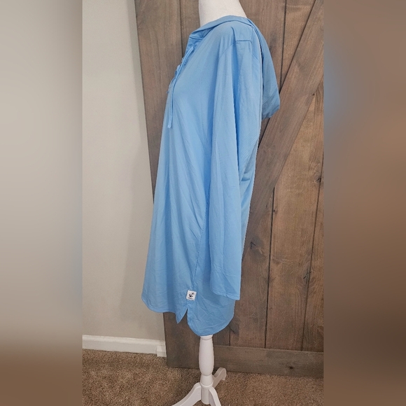 HIHO Maricel UPF 50 Tie Front Hooded Dress In Serenity Blue. Size S NWOT - Picture 8 of 13